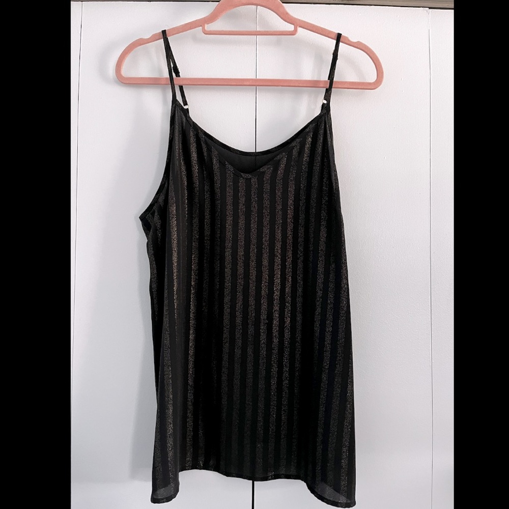 Mossimo black and gold striped blouse